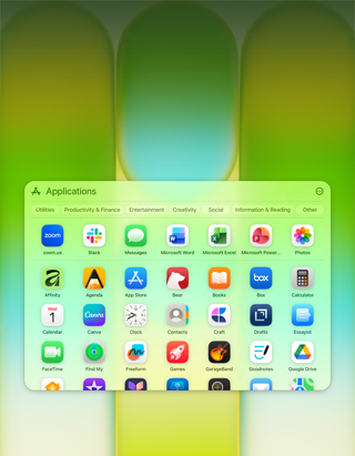 MacBook Neo Display mit Fenster mit einer Vielzahl von Apps